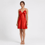 Soft Lace Sleepwear Nightdress - Red
