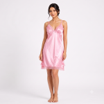 Soft Lace Sleepwear Nightdress - Pink