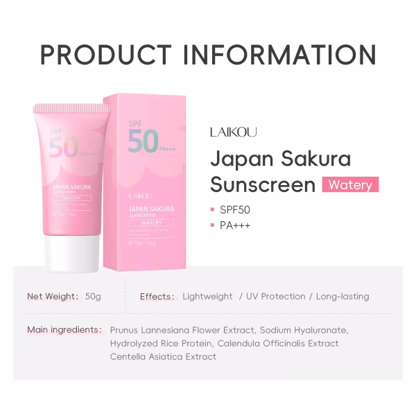 Laikou Japan Sakura SPF 50 PA++ Sunscreen - 2